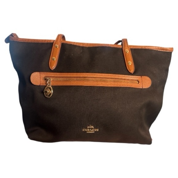 Coach Black and Tan Women's Tote Bag - Picture 1 of 6